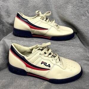 Fila Original Fitness Low Shoes Mens 9.5 Cream Red Blue Sneakers